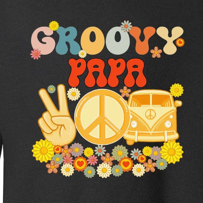 Groovy Papa Retro Matching Family Baby Shower Father's Day Toddler Sweatshirt