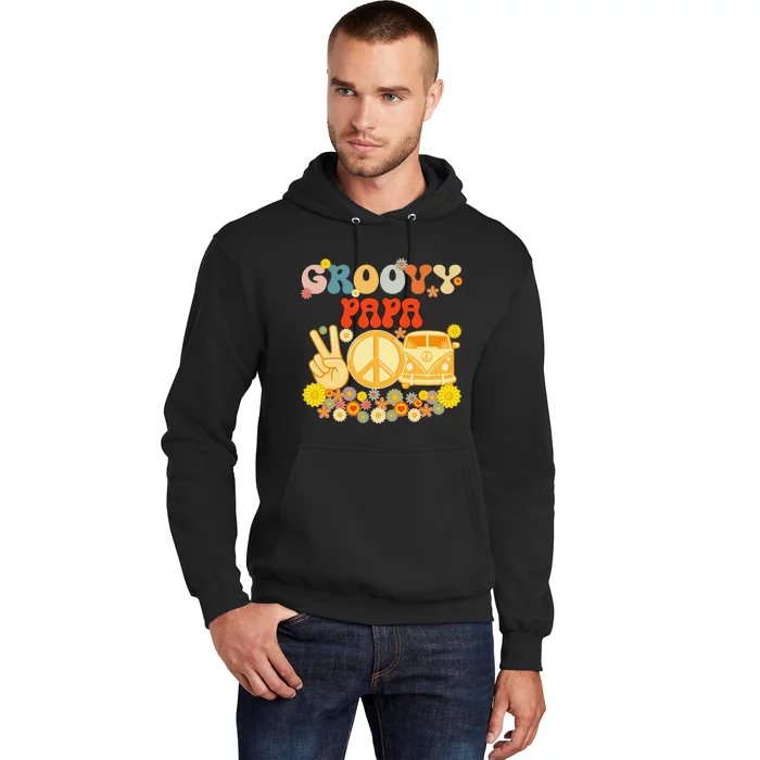 Groovy Papa Retro Matching Family Baby Shower Father's Day Hoodie