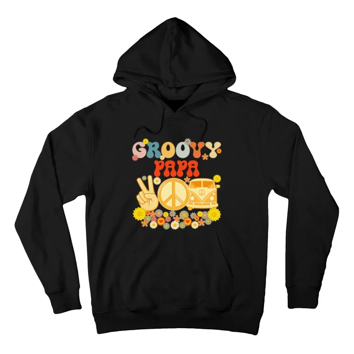 Groovy Papa Retro Matching Family Baby Shower Father's Day Hoodie