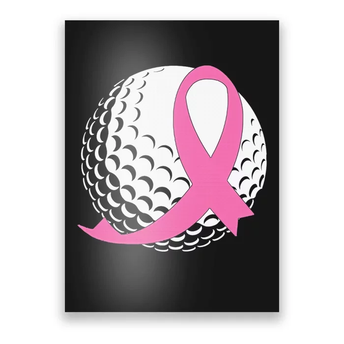 Golf Pink Ribbon Breast Cancer Awareness Poster