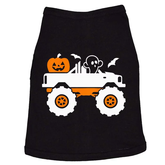 Ghost Pumpkin Riding Monster Truck Lazy Halloween Costume Doggie Tank