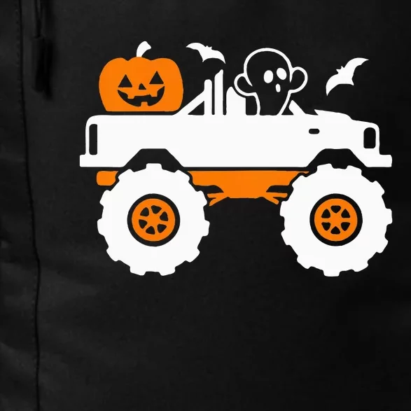 Ghost Pumpkin Riding Monster Truck Lazy Halloween Costume Daily Commute Backpack