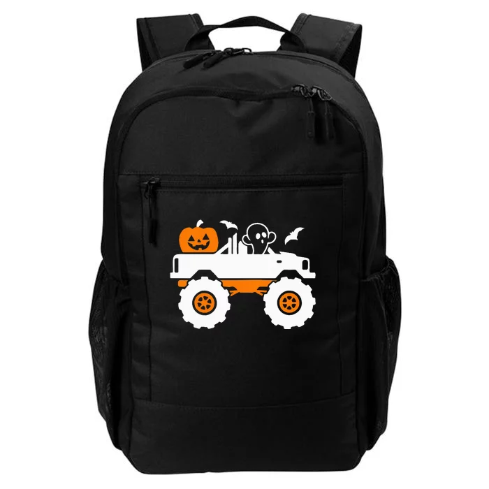 Ghost Pumpkin Riding Monster Truck Lazy Halloween Costume Daily Commute Backpack