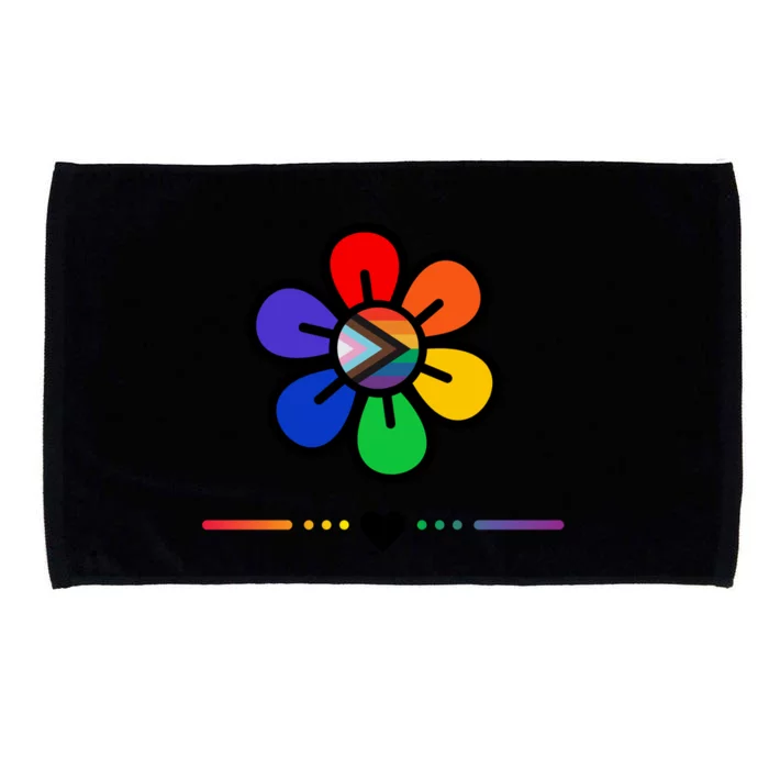 Gay Pride Rainbow Progress Flag Lgbtq Flower Cute Lgbt Great Gift Microfiber Hand Towel