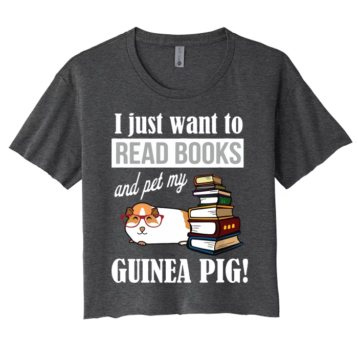 Guinea Pig Read Books Women's Crop Top Tee