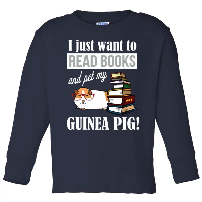 Guinea Pig Read Books Toddler Long Sleeve Shirt