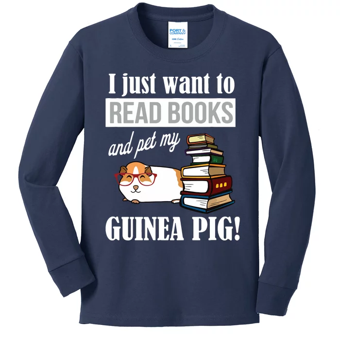 Guinea Pig Read Books Kids Long Sleeve Shirt