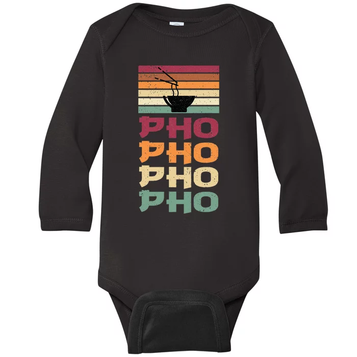 Great Pho Retro Design Food Lover Pho Soup Baby Long Sleeve Bodysuit