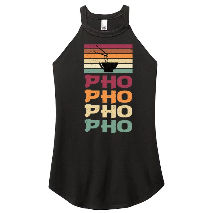 Great Pho Retro Design Food Lover Pho Soup Women’s Perfect Tri Rocker Tank