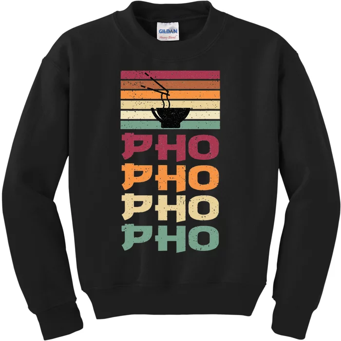 Great Pho Retro Design Food Lover Pho Soup Kids Sweatshirt