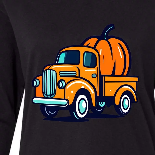 Ghost Pumpkin Riding Monster Truck Lazy Halloween Costu Gift Womens Cotton Relaxed Long Sleeve T-Shirt