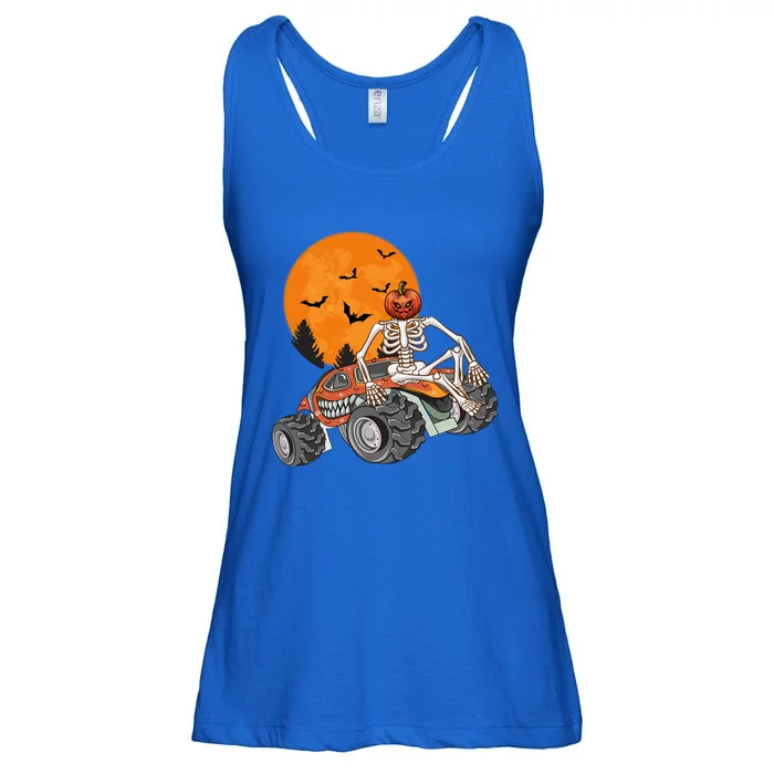 Ghost Pumpkin Riding Monster Truck Lazy Halloween Meaningful Gift Ladies Essential Flowy Tank