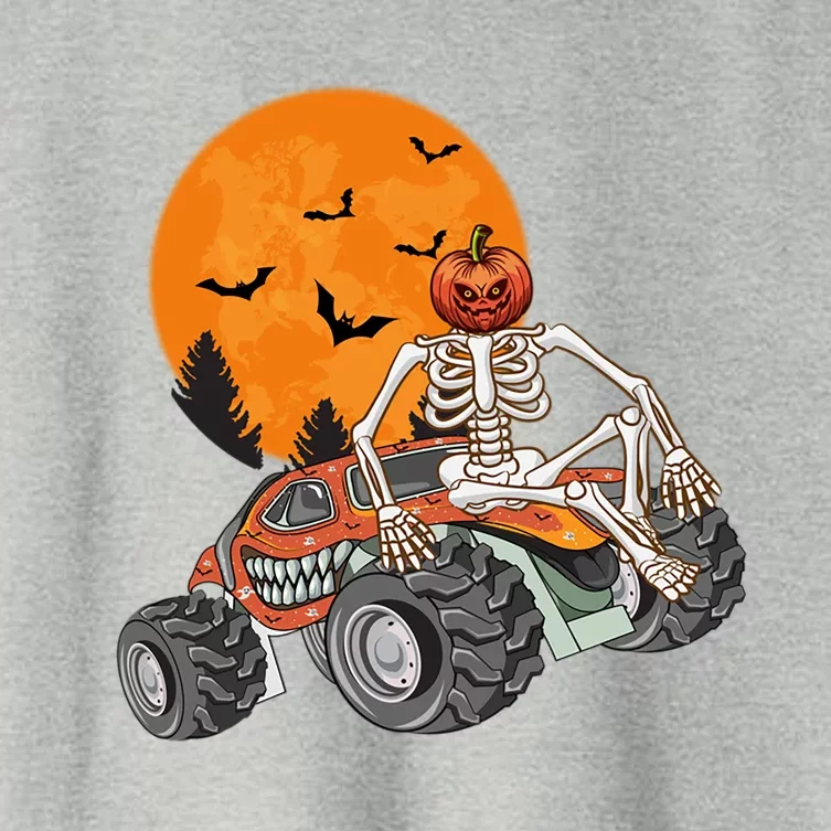 Ghost Pumpkin Riding Monster Truck Lazy Halloween Meaningful Gift Women's Crop Top Tee