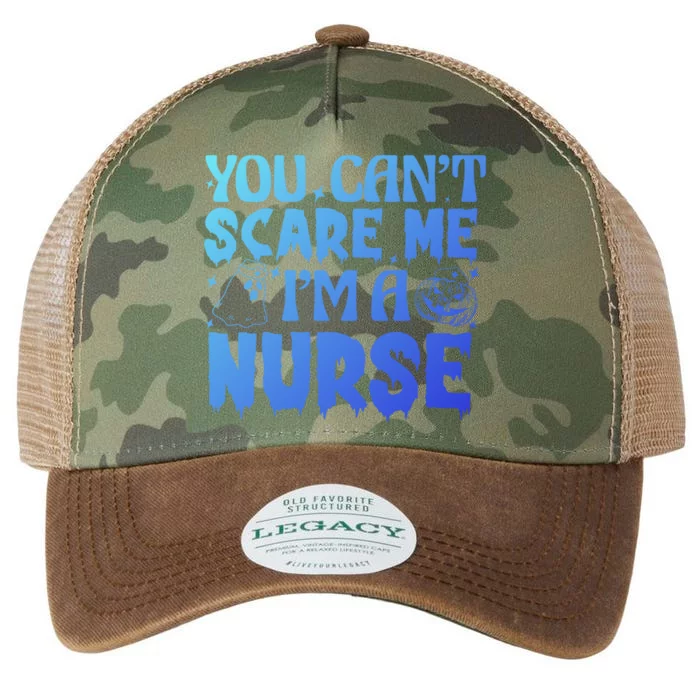 Ghost Pumpkin Spooky Halloween You Cant Scare Me Im A Nurse Gift Legacy Tie Dye Trucker Hat