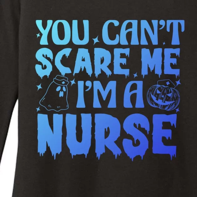 Ghost Pumpkin Spooky Halloween You Cant Scare Me Im A Nurse Gift Womens CVC Long Sleeve Shirt