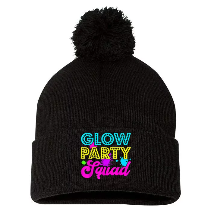 Glow Party Squad Halloween Costume Party Colorful Pom Pom 12in Knit Beanie