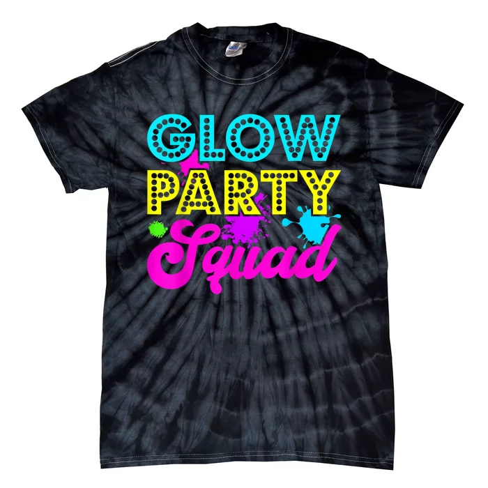 Glow Party Squad Halloween Costume Party Colorful Tie-Dye T-Shirt