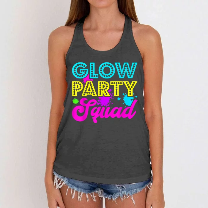 Glow Party Squad Halloween Costume Party Colorful Women's Knotted Racerback Tank