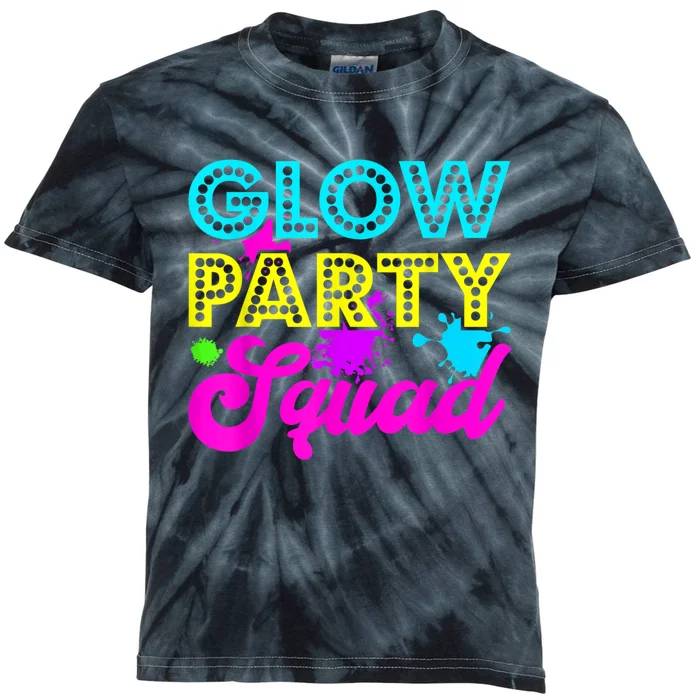 Glow Party Squad Halloween Costume Party Colorful Kids Tie-Dye T-Shirt