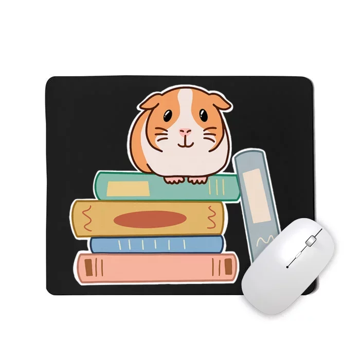 Guinea Pig Sitting On Top Of A Stack Of Books For Reading Mousepad