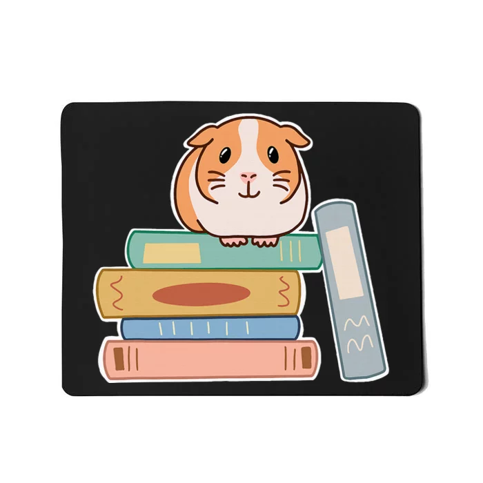 Guinea Pig Sitting On Top Of A Stack Of Books For Reading Mousepad