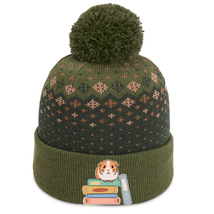 Guinea Pig Sitting On Top Of A Stack Of Books For Reading The Baniff Cuffed Pom Beanie