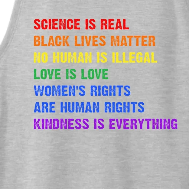 G.Ay Pride Science Is Real Black Lives Matter Ladies Tri-Blend Wicking Tank