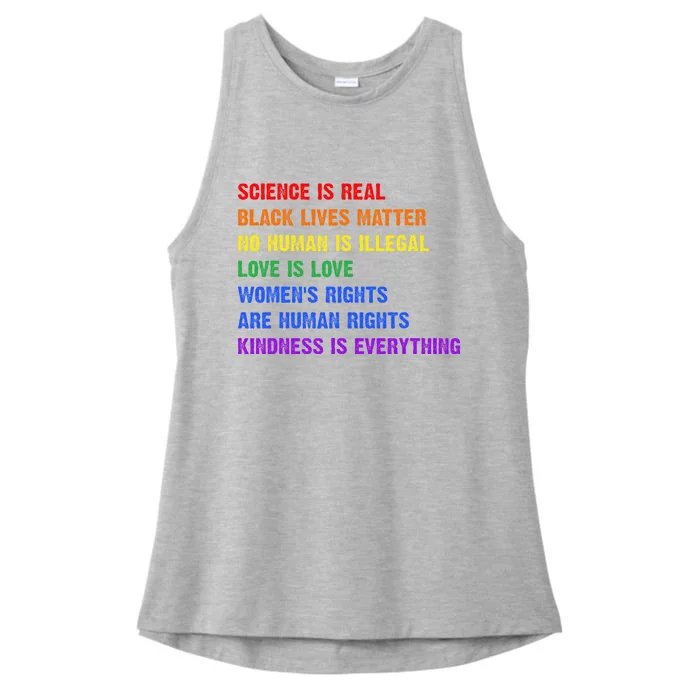 G.Ay Pride Science Is Real Black Lives Matter Ladies Tri-Blend Wicking Tank