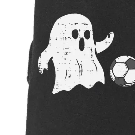 Ghost Playing Soccer Funny Football Halloween Costume Sports Doggie 3-End Fleece Hoodie