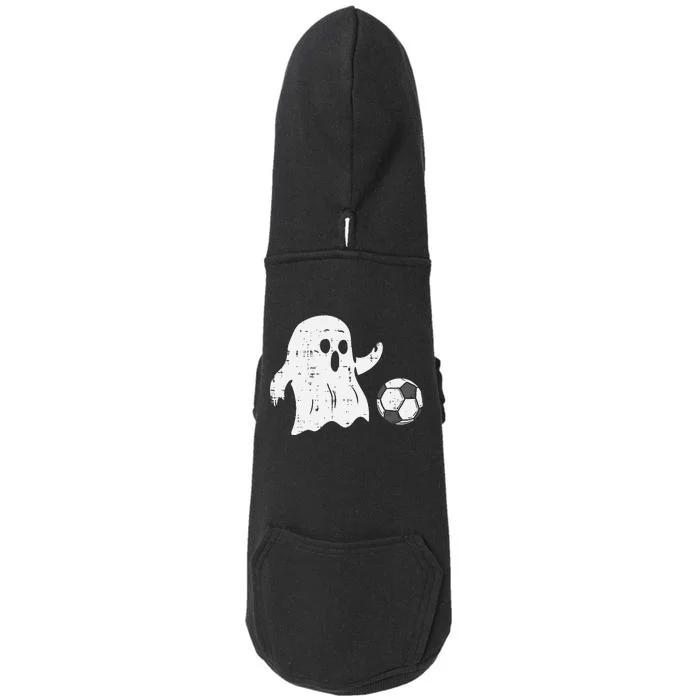 Ghost Playing Soccer Funny Football Halloween Costume Sports Doggie 3-End Fleece Hoodie