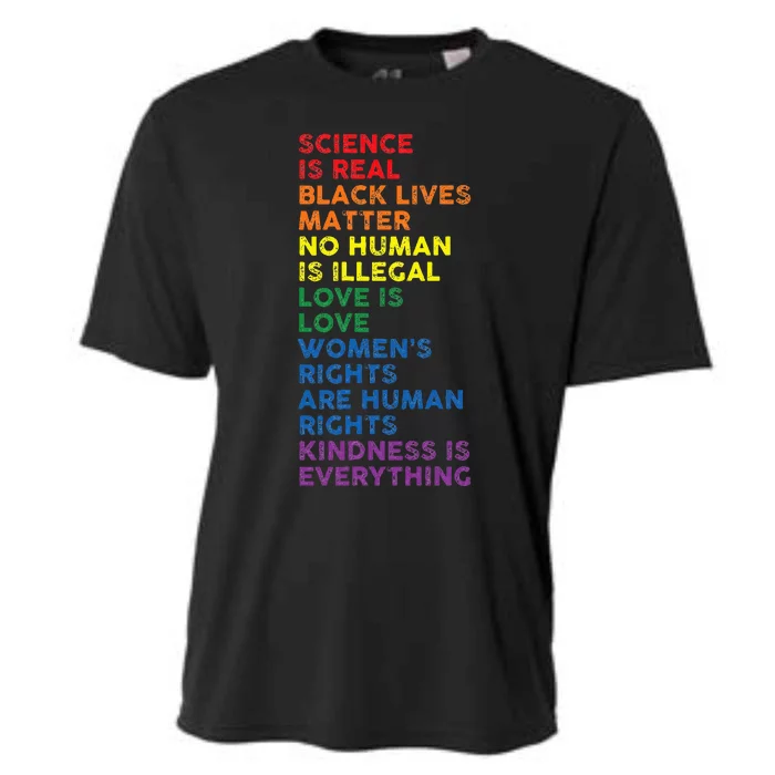 Gay Pride Science Is Real Black Lives Matter Rights Cooling Performance Crew T-Shirt