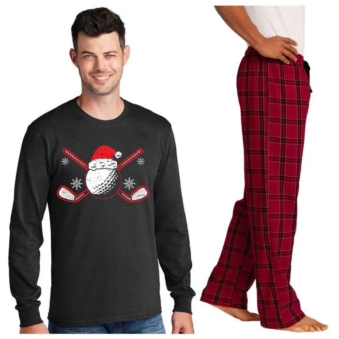 Golf Player Sport Lover Golfer Merry Xmas Christmas Day Cool Gift Long Sleeve Pajama Set