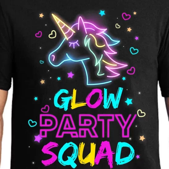 Glow Party Squad Unicorn 80s Retro Costume Birthday Squad Pajama Set