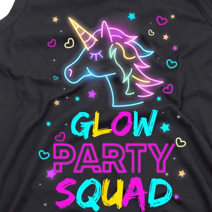 Glow Party Squad Unicorn 80s Retro Costume Birthday Squad Tank Top