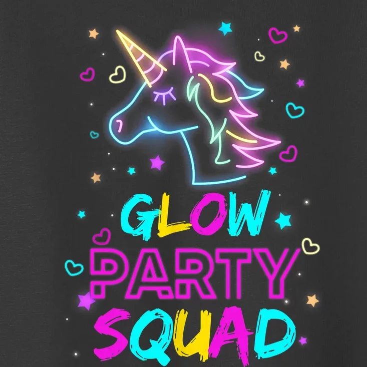 Glow Party Squad Unicorn 80s Retro Costume Birthday Squad Toddler T-Shirt