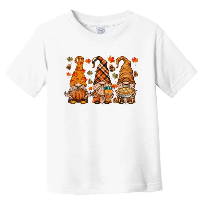 Gnomes Pumpkin Spice Coffee Latte Fall Autumn Thanksgiving Toddler T-Shirt