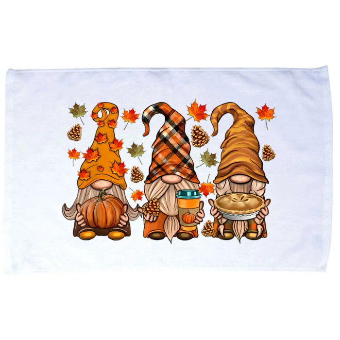 Gnomes Pumpkin Spice Coffee Latte Fall Autumn Thanksgiving Microfiber Hand Towel