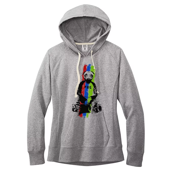 Good Pug Sitting Art Women's Fleece Hoodie