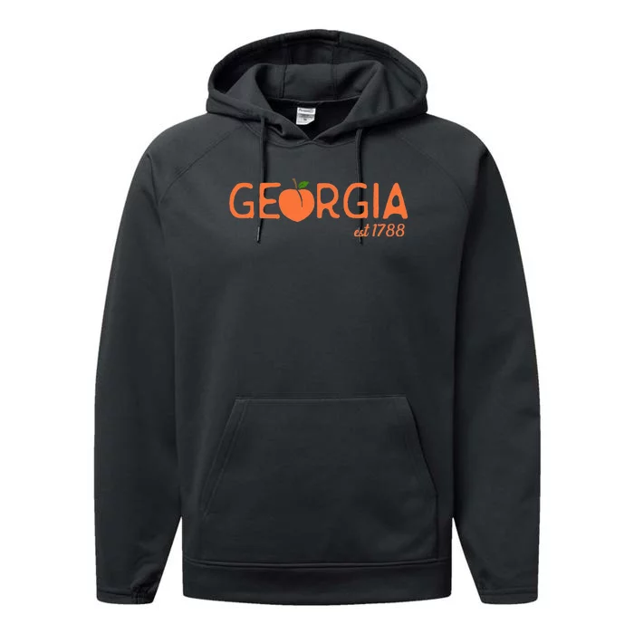 Georgia Peach State est. 1788 Performance Fleece Hoodie