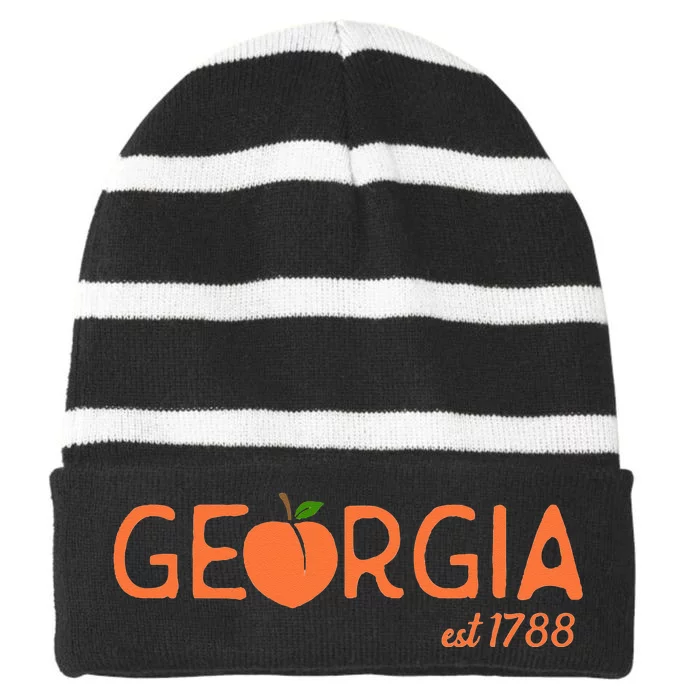 Georgia Peach State est. 1788 Striped Beanie with Solid Band