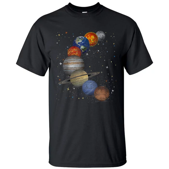 Galaxy Planets Sun Universe Outer Space Science Tall T-Shirt