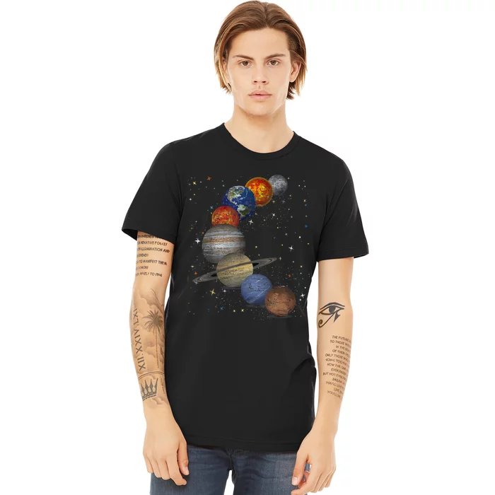 Galaxy Planets Sun Universe Outer Space Science Premium T-Shirt