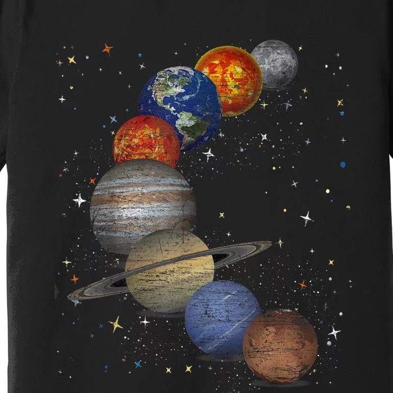 Galaxy Planets Sun Universe Outer Space Science Premium T-Shirt