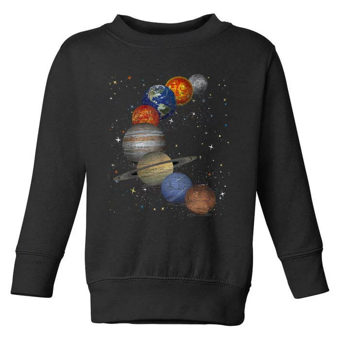 Galaxy Planets Sun Universe Outer Space Science Toddler Sweatshirt