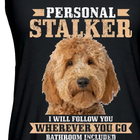 Goldendoodle Personal Stalker Funny Golden Doodle Mom Ladies Essential Flowy Tank