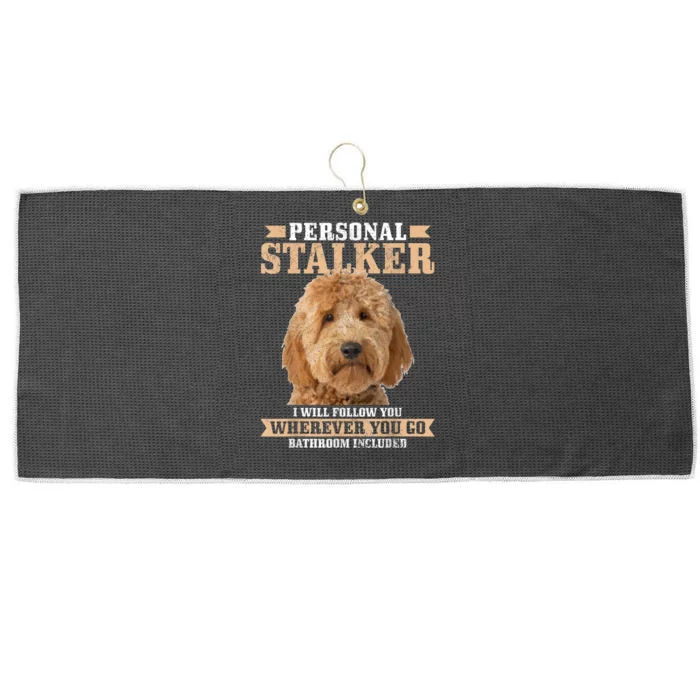 Goldendoodle Personal Stalker Funny Golden Doodle Mom Large Microfiber Waffle Golf Towel