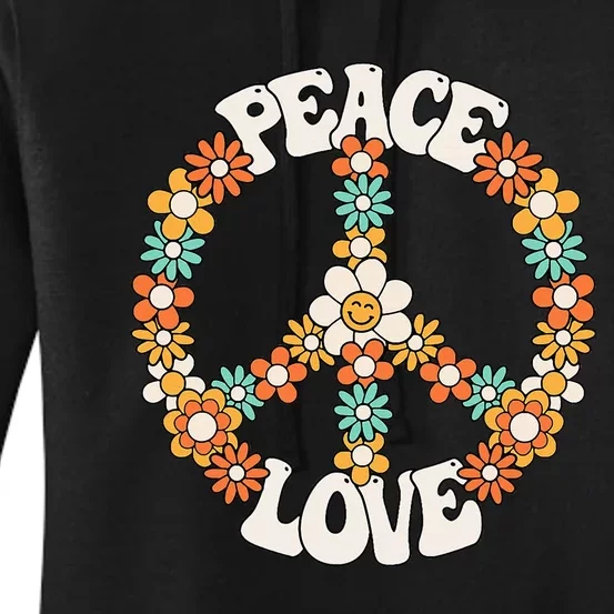 Groovy Peace Sign Love Costume for 60s 70s Theme Party Women's Pullover Hoodie