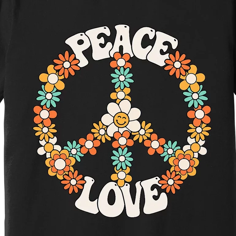 Groovy Peace Sign Love Costume for 60s 70s Theme Party Premium T-Shirt