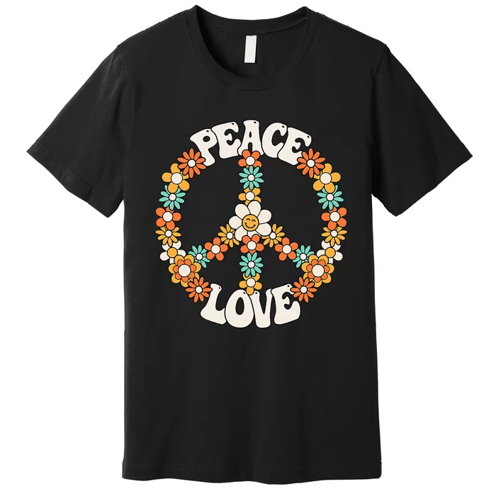 Groovy Peace Sign Love Costume for 60s 70s Theme Party Premium T-Shirt