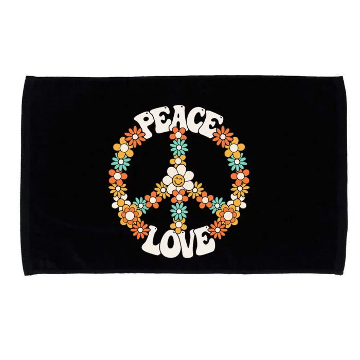 Groovy Peace Sign Love Costume for 60s 70s Theme Party Microfiber Hand Towel